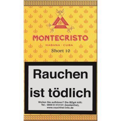 Montecristo Short Packung geschlossen frontal